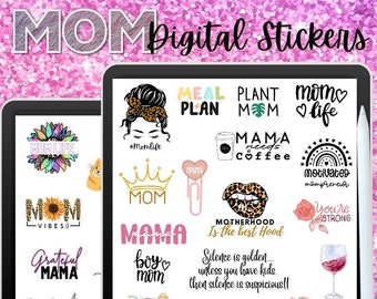 Mom planner Stickers, Mom Life leopard png, Precropped Digital Goodnotes Stickers, Digital Planning, Digital Mood Board stickers, clipart