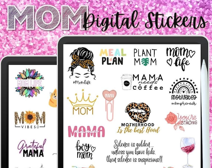 Mom planner Stickers, Mom Life leopard png, Precropped Digital Goodnotes Stickers, Digital Planning, Digital Mood Board stickers, clipart