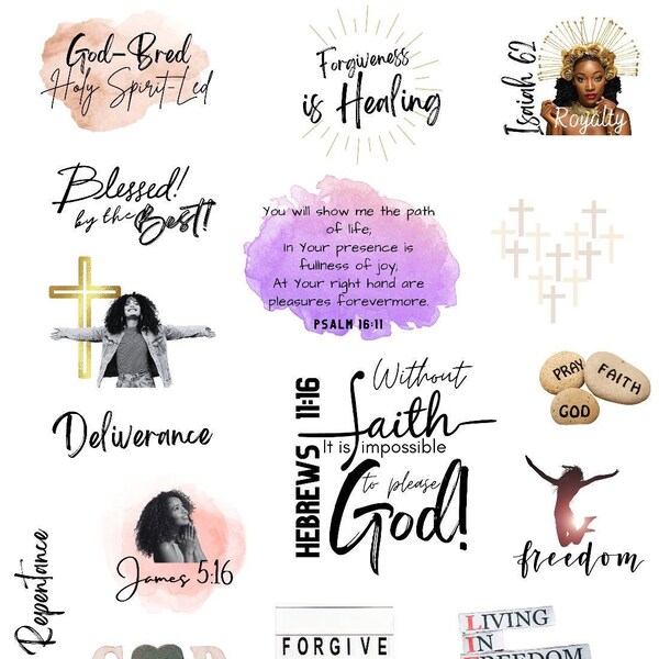 Faith digital stickers, Religious Stickers png, Bible verse png Planner Stickers, Scripture Stickers, Cropped stickers, Christian stickers