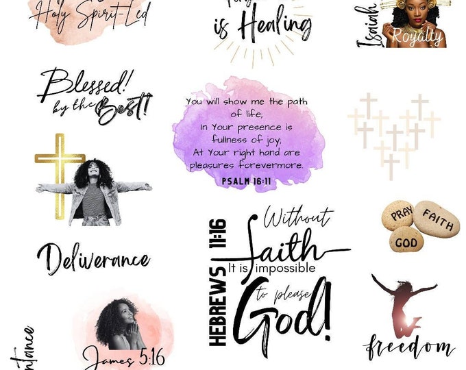 Faith digital stickers, Religious Stickers png, Bible verse png Planner Stickers, Scripture Stickers, Cropped stickers, Christian stickers