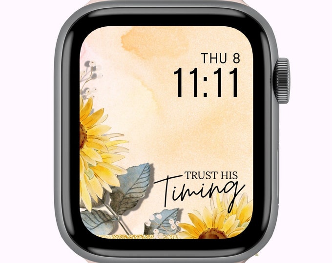 Christian Apple Watch face wallpaper, digital watch face, faith png, smartwatch face, 45 mm apple watch face for women