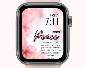 Floral Apple Watch face wallpaper, faith png, digital watch face, smartwatch face, 45 mm apple watch face for women