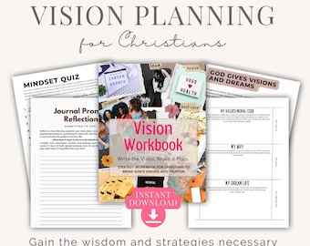 Christian Vision Board Workbook: Goal Setting Planner (Digital Download)
