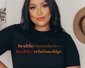 Healthy Boundaries Healthy Relationships, Mental Health awareness shirt, Black women mental health, Unisex Jersey Short Sleeve Tee