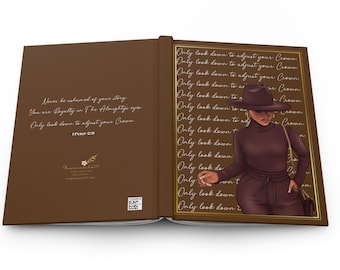 Black Women Hardcover Journal Matte Adjust Your Crown, african american notebook brown girl prayer journal black girl college gifts for her