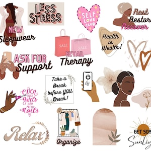 Psychische Gesundheit schwarze Frauen, schwarze Mädchen digitale Aufkleber, Self Care Planner Aufkleber, schwarze Mädchen Journal Aufkleber, Goodnotes Aufkleber,