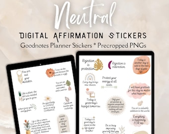 Boho digital Daily Affirmation stickers, Neutral goodnotes stickers, Inspirational quote stickers, Motivational Quote stickers