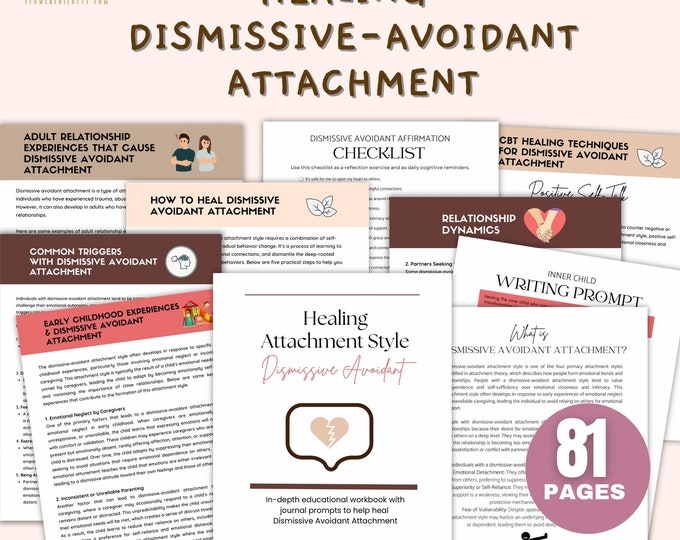 Dismissive Avoidant Attachment Workbook: Emotional Healing (81-Page PDF)