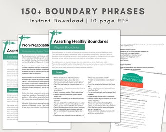 Setting boundaries worksheet, Boundary phrases, boundary setting phrases family boundaries setting personal boundaries phrase list