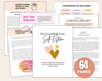 Self esteem worksheets, self esteem therapy, self esteem and self worth worksheets, Journal prompts, self confidence Mental Health Journal