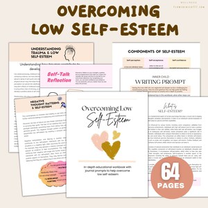 Self esteem worksheets, self esteem therapy, self esteem and self worth worksheets, Journal prompts, self confidence Mental Health Journal