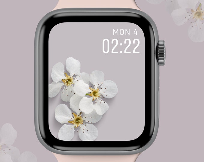 Floral Apple Watch face wallpaper, faith png, christian digital watch face, smartwatch face, 45 mm apple watch face for women