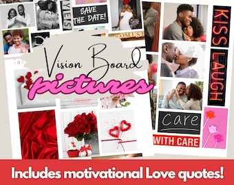Couples Vision board printable Black Love black woman valentine wedding vision board kit Black Vision board images Christian marriage