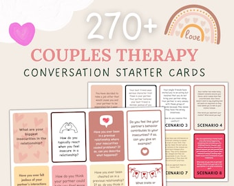 Couples conversation cards, conversation cards date night cards game print couple reconnect table topics couples therapy marriage counseling