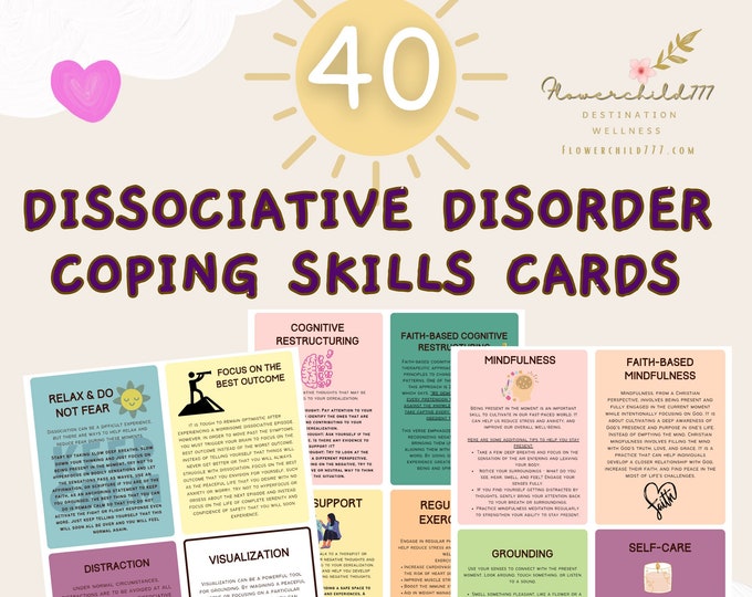 Dissociative identity disorder DID dissociative experience cards Dissociation therapy depersonalization trauma therapy, cbt trauma healing