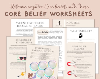 Core beliefs worksheet pdf maladaptive Beliefs, cognitive distortions pdf schema bias, emotional regulation, core values, Automatic Thoughts
