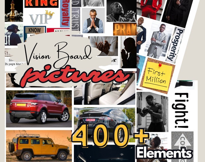 Black Men Vision board images printable, 2024 Christian vision board kit, Black man Vision board kit spiritual vision board clipart