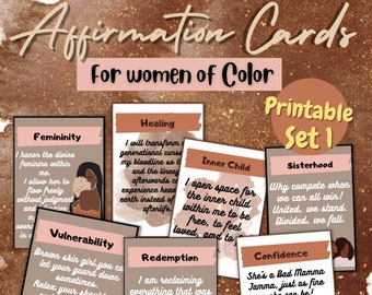 Daily affirmations for Black Women Affirmation Cards printable Black Girl Empowerment Cards, Positive Affirmations Black Women Affirmations