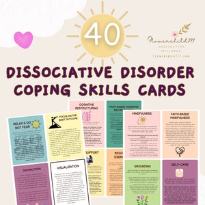 Trouble dissociatif de l'identité Cartes d'expérience dissociative DID Thérapie de dissociation Thérapie de la traumatologie pour la dépersonnalisation, guérison d'un traumatisme tcc