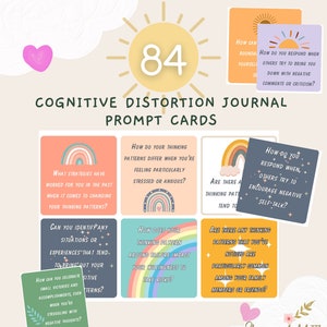 Cognitive distortions pdf Journal Prompts, cognitive distortions worksheet restructuring unhelpful thinking, psychology, Mindfulness