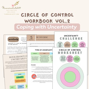 Circle of control worksheet, printable circle of control pdf, anxiety circle of control CBT Intolerance of Uncertainty, what I can control