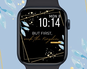 Floral Apple Watch face wallpaper, faith png, christian digital watch face, smartwatch face, 45 mm apple watch face for women