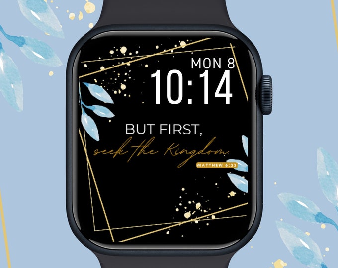 Floral Apple Watch face wallpaper, faith png, christian digital watch face, smartwatch face, 45 mm apple watch face for women