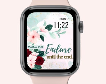 Christian Apple Watch face wallpaper, digital apple watch face glitter, faith png, smartwatch face, 45 mm apple watch face for women