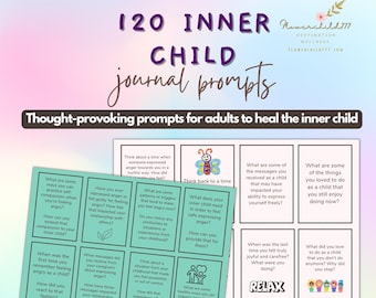 Inner child journal prompts, inner child healing, guided journal prompts,  therapy tools, adverse childhood experiences Trauma therapy