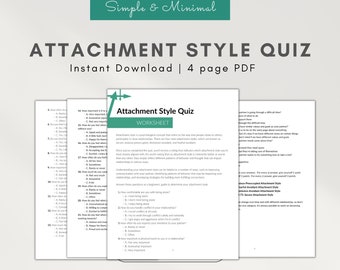 Printable Attachment Theory Worksheets, 4 Attachment Styles Pdf ...
