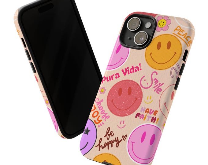 Smiley Face iPhone Case: Positive Quotes, Mental Health Awareness