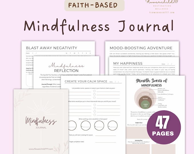Mindfulness Journal Prompts: Inner Child Healing, Trauma Therapy (Digital Download)