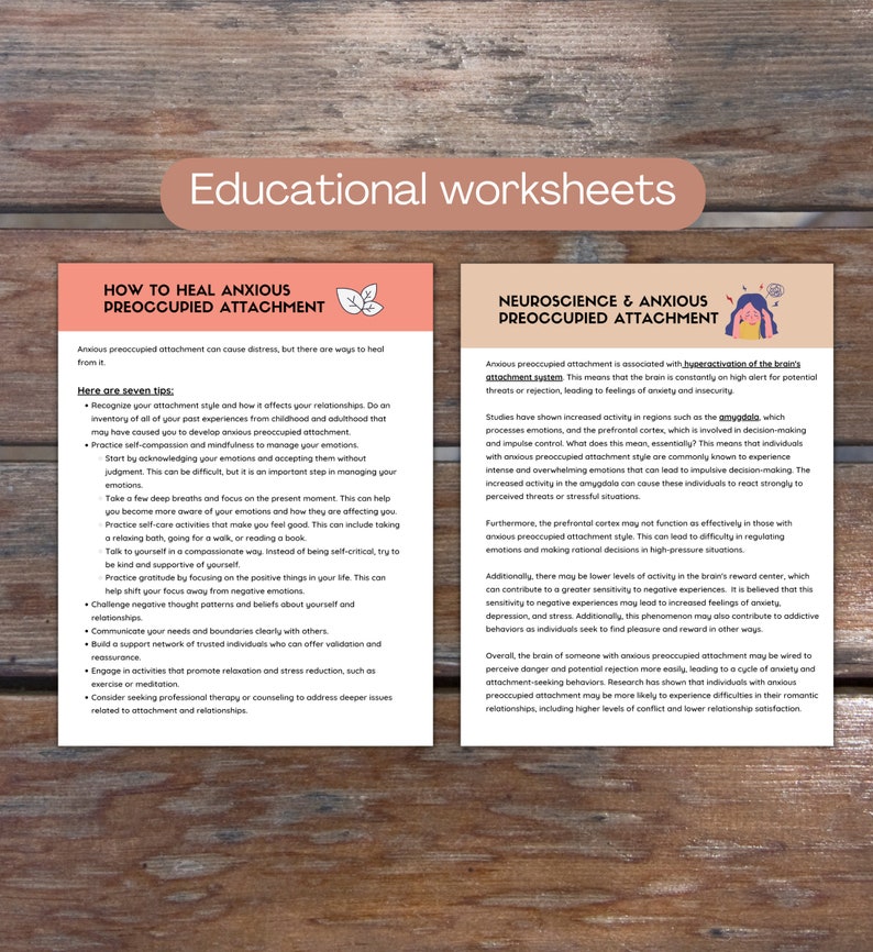 Anxious preoccupied attachment style, anxious attachment style, attachment theory workbook pdf couples therapy healing anxious preoccupied changing attachment style journal prompts therapy tools for counselors & therapists eyemindspirit