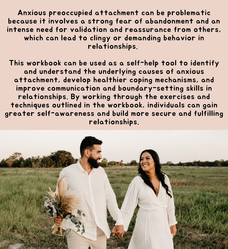 Attachment theory anxious preoccupied workbook, attachment style, couples therapy, attachment therapy healing anxious preoccupied changing attachment style journal prompts therapy tools for counselors & therapists