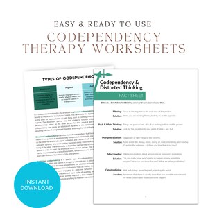 Codependency Worksheets, Therapy Activity, Overcoming Codependency ...