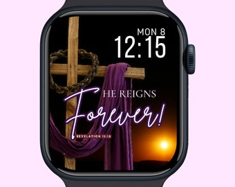 Christian Apple Watch face wallpaper, faith png, Easter Passover digital watch face, smartwatch face, 45 mm apple watch face for women