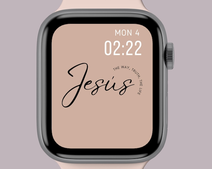 Christian Apple Watch face wallpaper, digital watch face, faith png, smartwatch face, 45 mm apple watch face for women