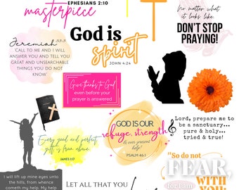 Digital Prayer planner stickers Faith Stickers Bible verse Scripture stickers, Digital Bible Journaling, Christian prayer journal stickers