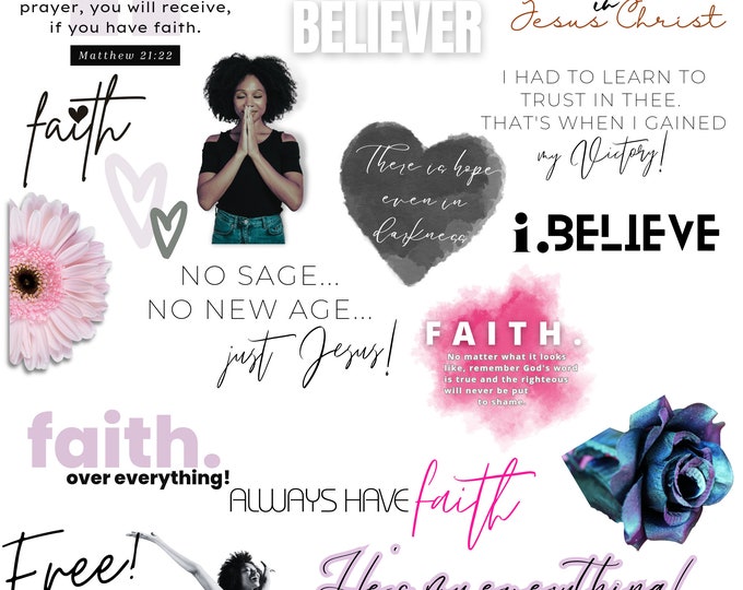 Faith Digital ipad planner Stickers, Bible verse stickers, Scripture stickers, Digital Bible Journaling, Christian planner Digital Stickers