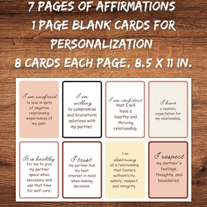 Codependency affirmations, overcoming codependency, affirmation cards, attachment style, couples therapy, relationship addiction