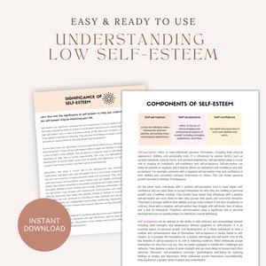 Self esteem worksheets, self esteem therapy, self esteem and self worth worksheets, Overcoming low self esteem, best self esteem therapy, cbt psychology tools, confidence building, self confidence journal, self esteem journal prompts weeelist