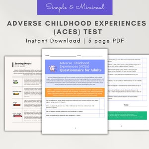 Adverse childhood experiences test for adults pdf, ACEs worksheets, adverse childhood experiences questionnaire childhood trauma inner child