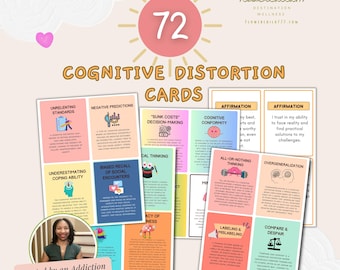 Cognitive distortions Flashcards, cognitive distortions pdf Thinking errors CBT Therapy psychology flash cards