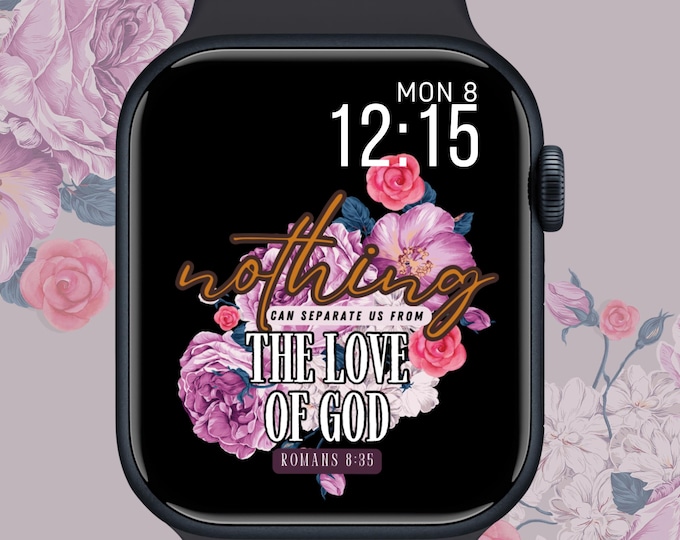 Christian Apple Watch face wallpaper, digital watch face, faith png, smartwatch face, 45 mm apple watch face for women