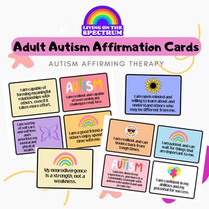 Schede di affermazione per l’autismo per adulti, terapia di affermazione dell’autismo, schede di affermazione giornaliere neurodivergenti stampabili, affermazione positiva