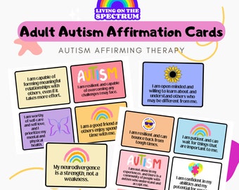 Autism Affirmation cards for adults, autism affirming therapy, Daily Affirmation Cards neurodivergent Printable, Positive Affirmation