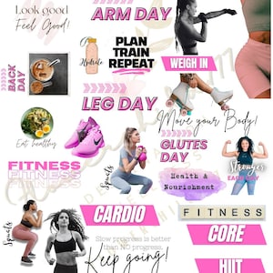 digital Fitness planner stickers, fitness clipart, Work out Goodnotes stickers, Goals Planning digital Stickers, Black Girl Digital Planner