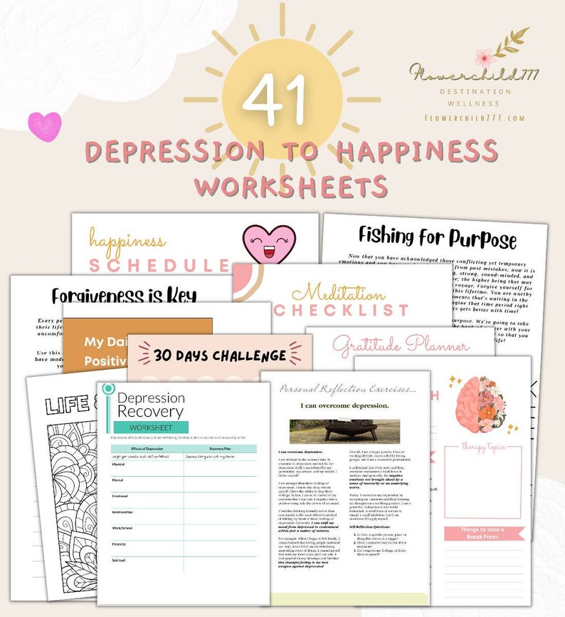 depression worksheets, cbt, dbt,