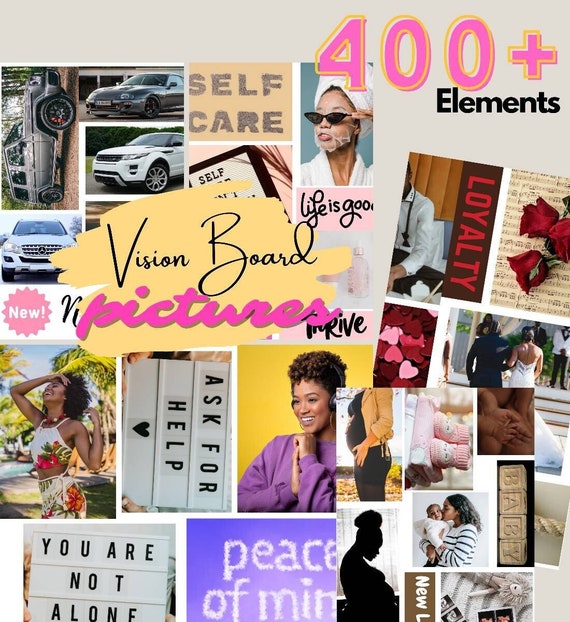 Vision Board Printable Black Woman, 2024 Vision Board Words, Black Woman  Vision Board Images, Self Love Vision Board, Christian Clip 