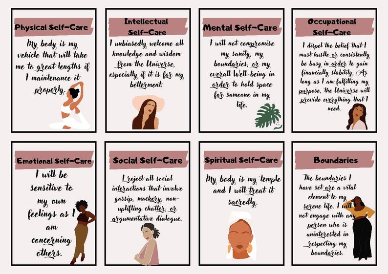 Self care printable affirmation cards